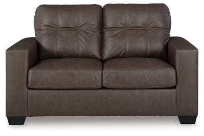 Barlin Mills Loveseat - Dark Brown Stationary Loveseat modern furniture Contempo Furniture