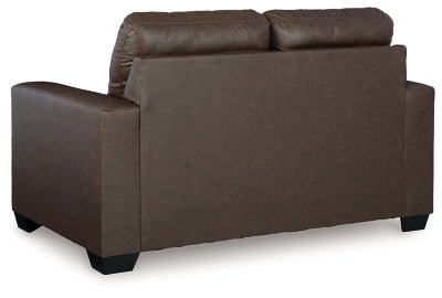 Barlin Mills Loveseat - Dark Brown Stationary Loveseat modern furniture Contempo Furniture