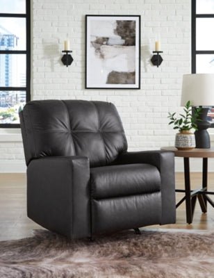 Barlin Mills Recliner - Black Rocker Chair modern furniture Contempo Furniture
