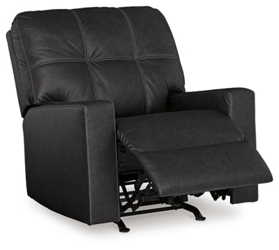 Barlin Mills Recliner - Black Rocker Chair modern furniture Contempo Furniture