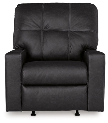 Barlin Mills Recliner - Black Rocker Chair modern furniture Contempo Furniture