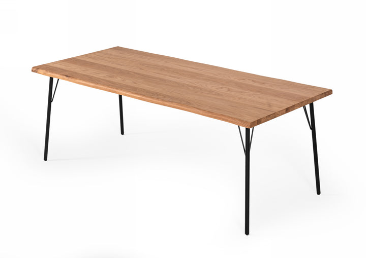 Barnum - Industrial Oak and Black Iron Live Edge Dining Table