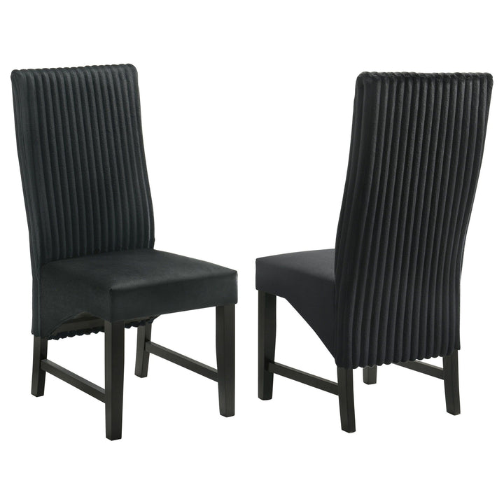 Barrand - Upholstered Dining Side Chair (Set of 2) - Black Chair Set modern furniture Contempo Furniture