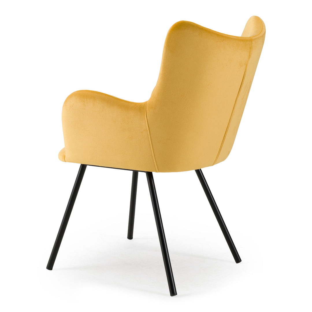 Barrett - Modern Yellow Velvet Dining Chair