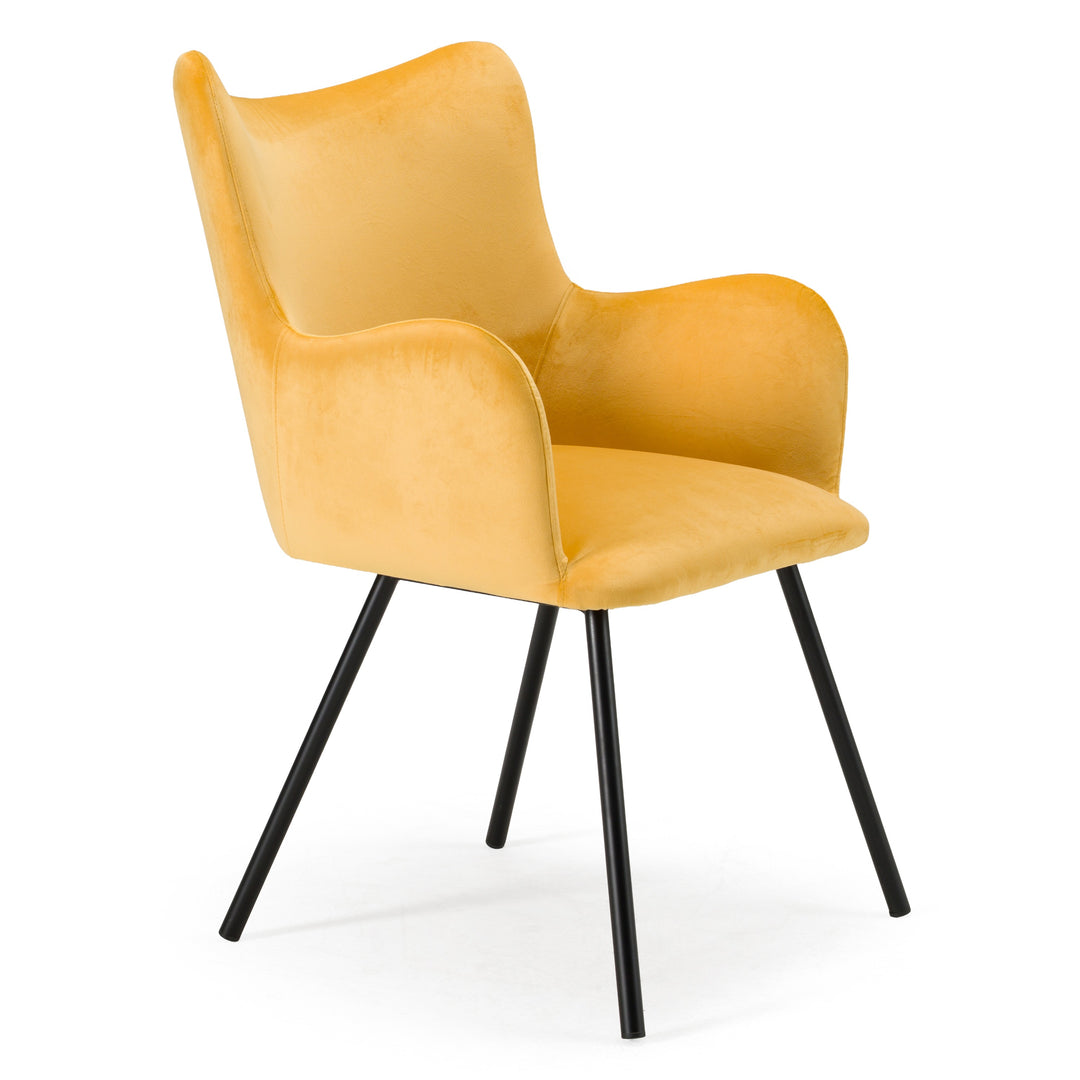 Barrett  Modern Yellow Velvet Dining Chair