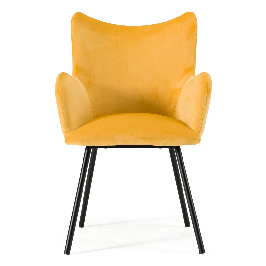 Barrett  Modern Yellow Velvet Dining Chair