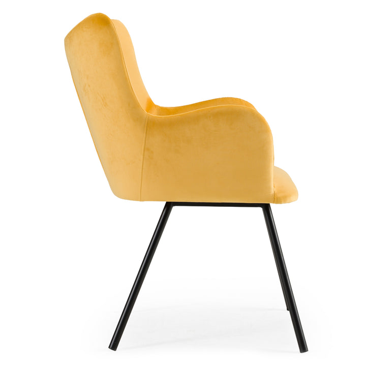 Barrett  Modern Yellow Velvet Dining Chair