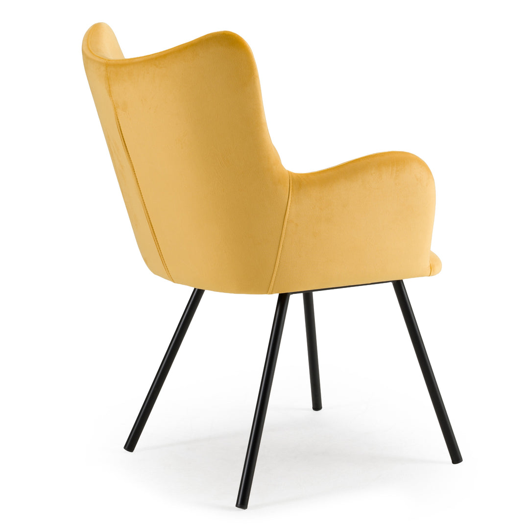 Barrett  Modern Yellow Velvet Dining Chair