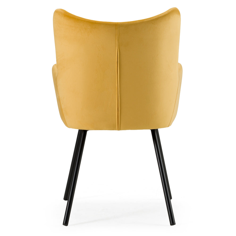 Barrett - Modern Yellow Velvet Dining Chair - View 5