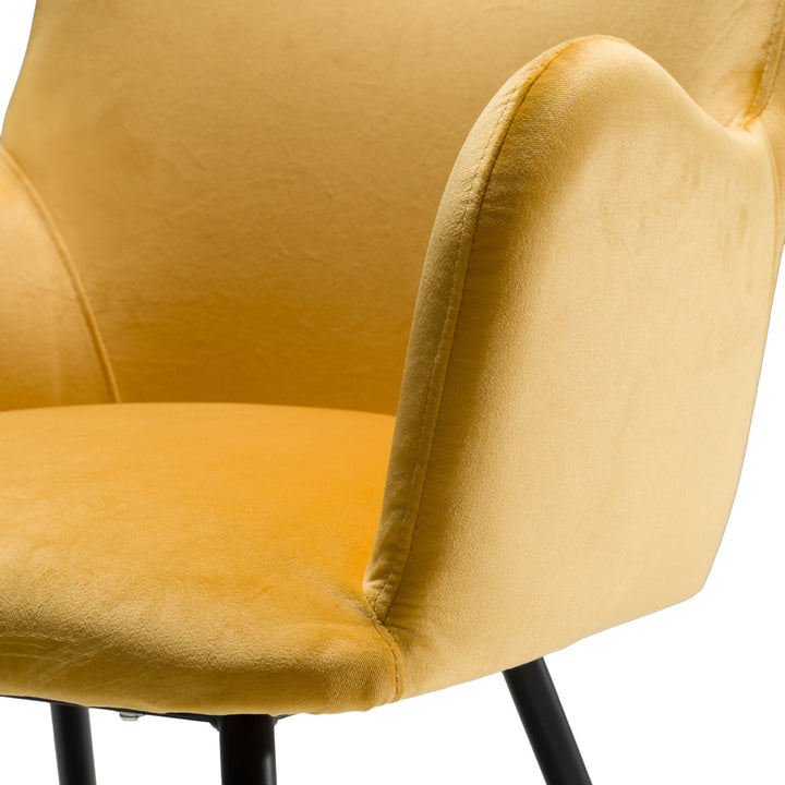 Barrett  Modern Yellow Velvet Dining Chair