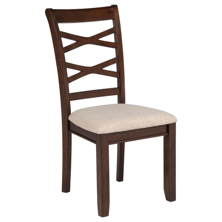 Barton - 5 Piece Round Wood Dining Table Set - Dark Brown 5 - Piece Dining Room Set modern furniture Contempo Furniture
