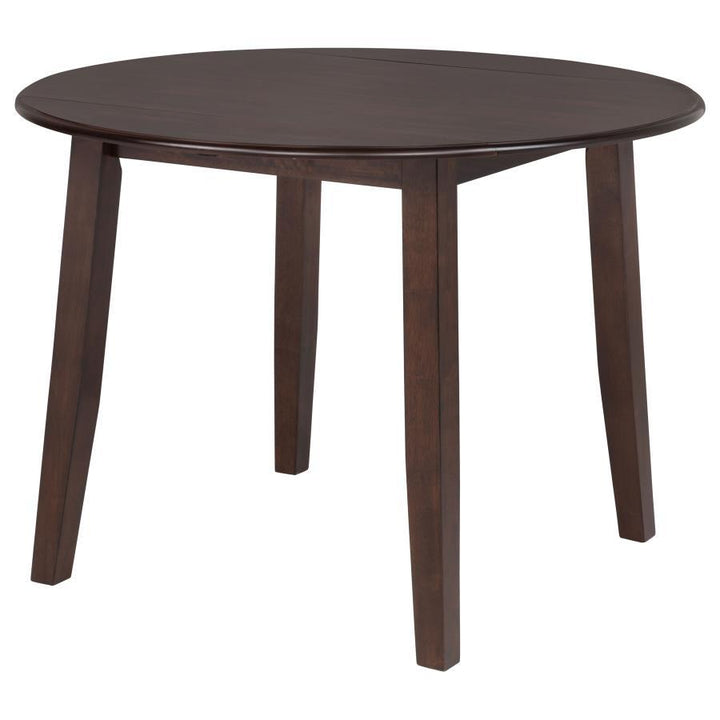 Barton - 5 Piece Round Wood Dining Table Set - Dark Brown 5 - Piece Dining Room Set modern furniture Contempo Furniture