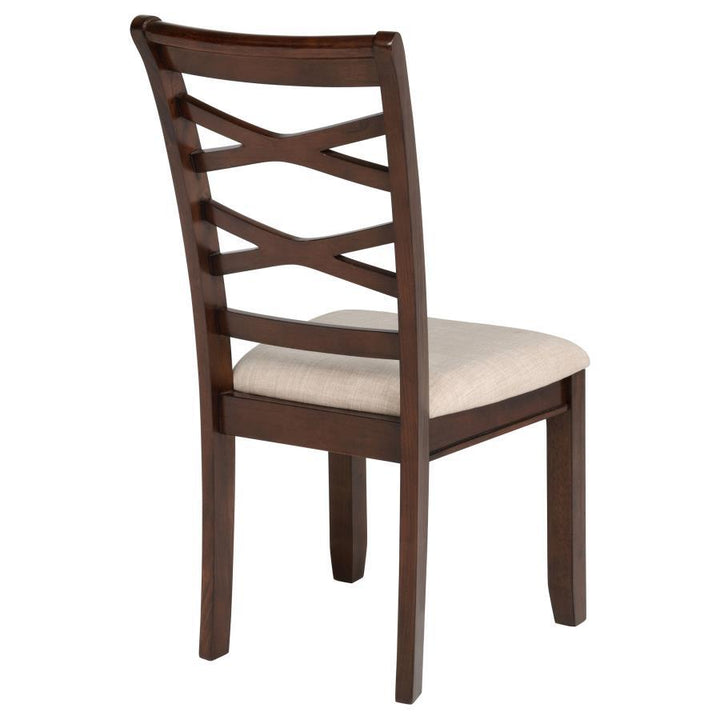 Barton - 5 Piece Round Wood Dining Table Set - Dark Brown 5 - Piece Dining Room Set modern furniture Contempo Furniture