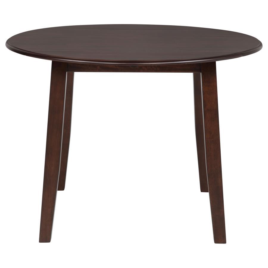 Barton - 5 Piece Round Wood Dining Table Set - Dark Brown 5 - Piece Dining Room Set modern furniture Contempo Furniture