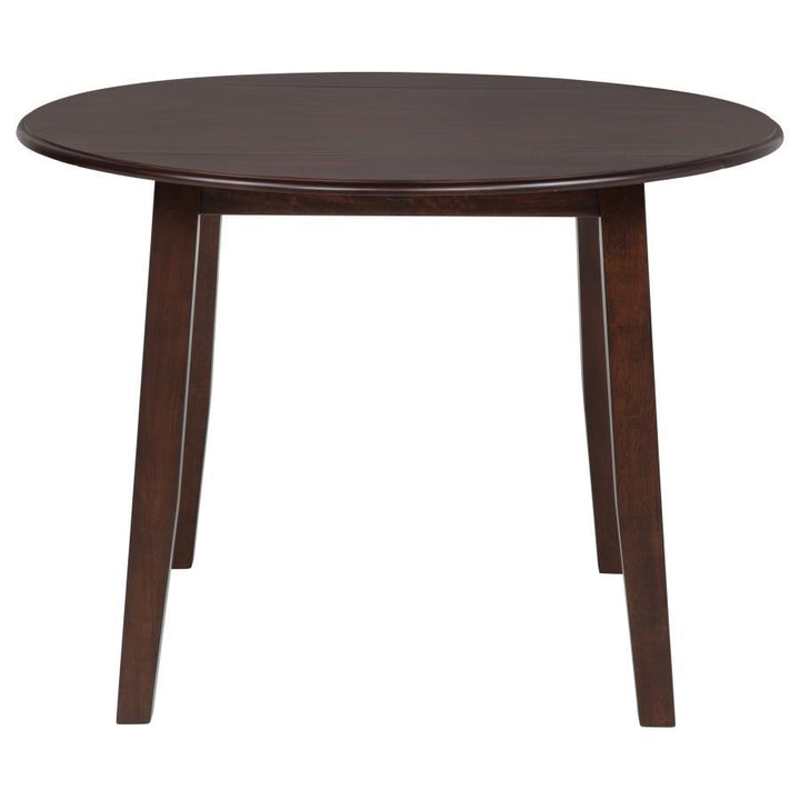Barton - 5 Piece Round Wood Dining Table Set - Dark Brown 5 - Piece Dining Room Set modern furniture Contempo Furniture