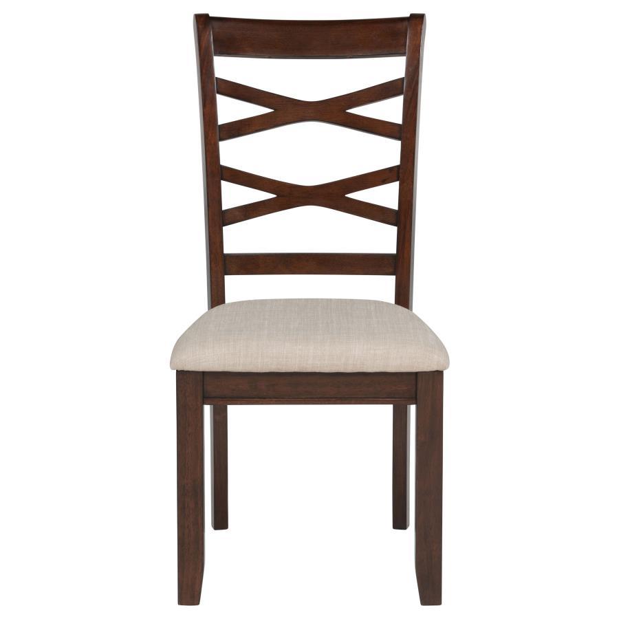 Barton - 5 Piece Round Wood Dining Table Set - Dark Brown 5 - Piece Dining Room Set modern furniture Contempo Furniture