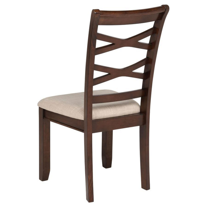 Barton - 5 Piece Round Wood Dining Table Set - Dark Brown 5 - Piece Dining Room Set modern furniture Contempo Furniture