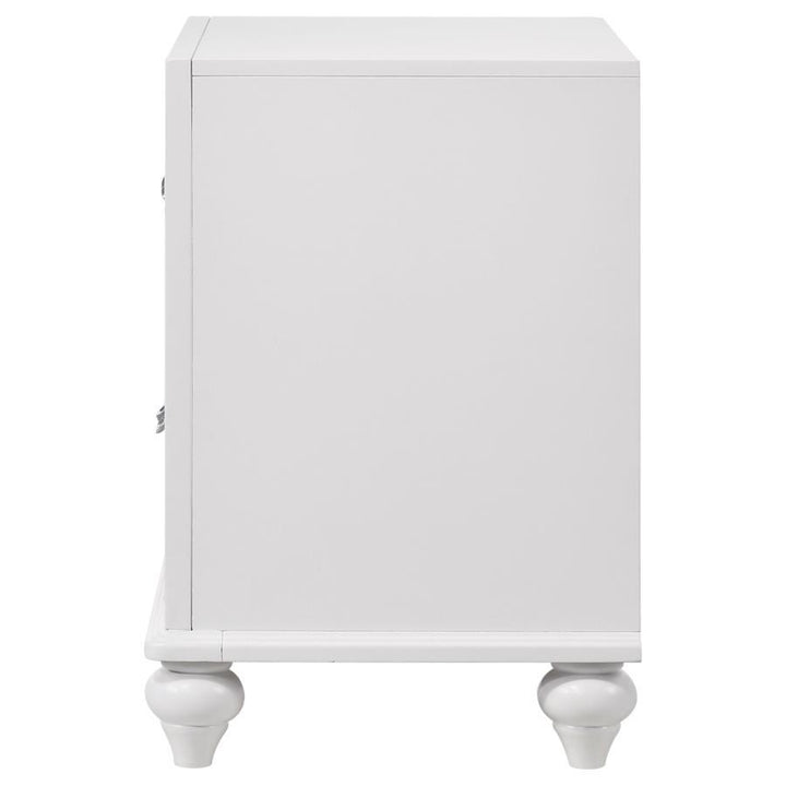 Barzini - 2 - Drawer Nightstand - White Accent Nightstand modern furniture Contempo Furniture
