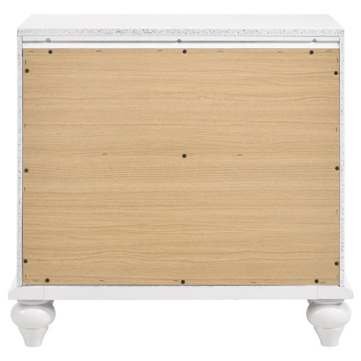 Barzini - 2 - Drawer Nightstand - White Accent Nightstand modern furniture Contempo Furniture