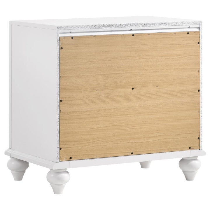 Barzini - 2 - Drawer Nightstand - White Accent Nightstand modern furniture Contempo Furniture