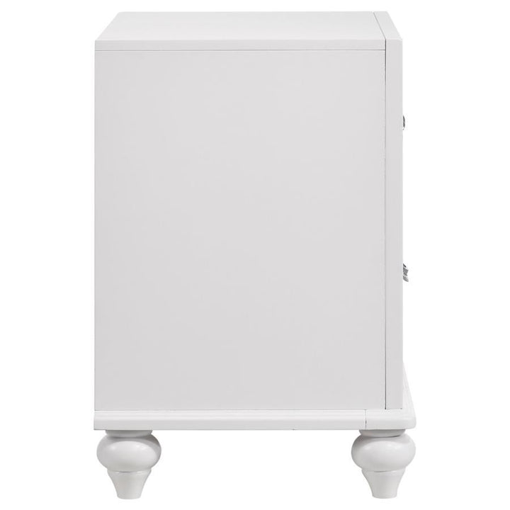 Barzini - 2 - Drawer Nightstand - White Accent Nightstand modern furniture Contempo Furniture