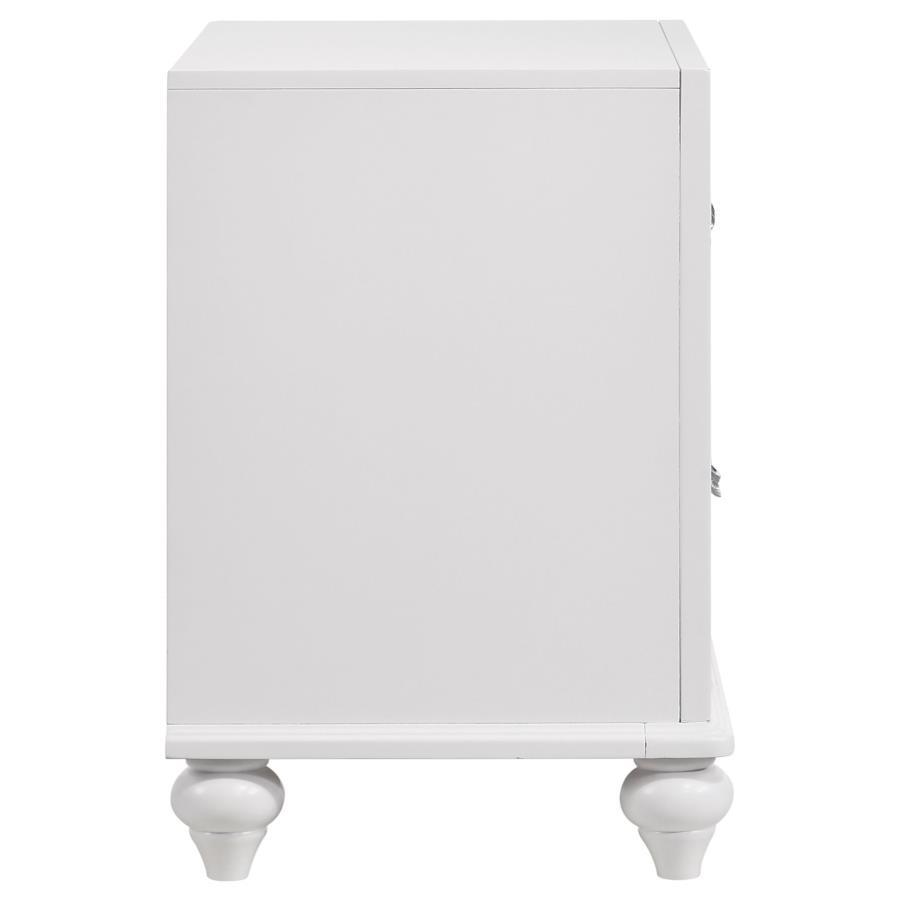 Barzini - 2 - Drawer Nightstand - White Accent Nightstand modern furniture Contempo Furniture