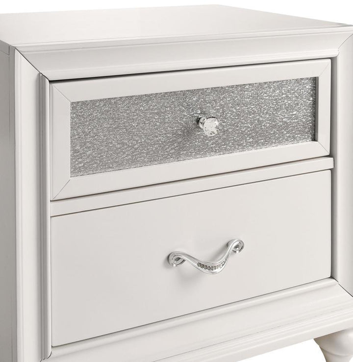Barzini - 2 - Drawer Nightstand - White Accent Nightstand modern furniture Contempo Furniture