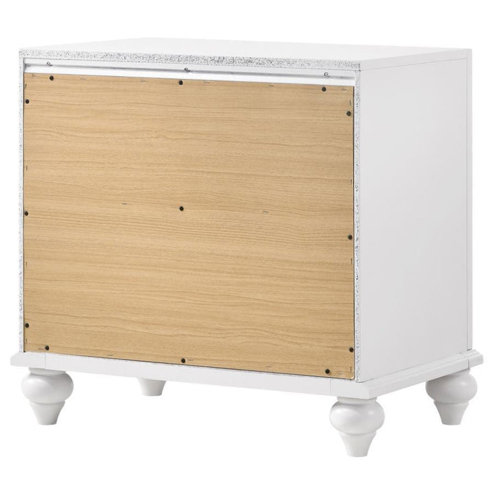 Barzini - 2 - Drawer Nightstand - White Accent Nightstand modern furniture Contempo Furniture