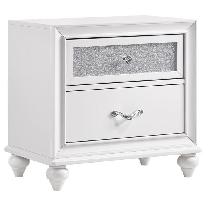 Barzini - 2 - Drawer Nightstand - White Accent Nightstand modern furniture Contempo Furniture