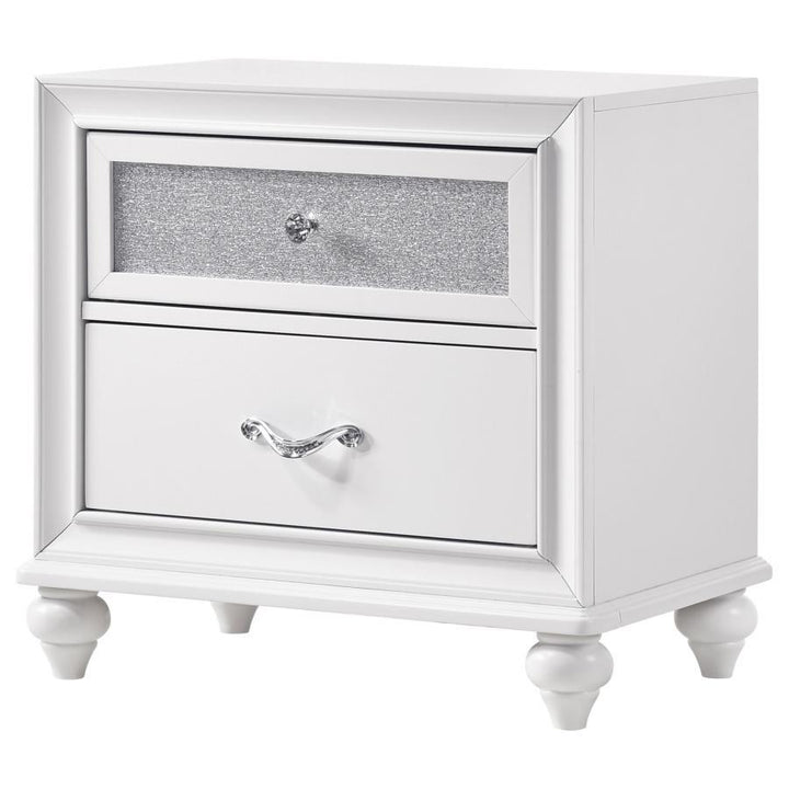 Barzini - 2 - Drawer Nightstand - White Accent Nightstand modern furniture Contempo Furniture