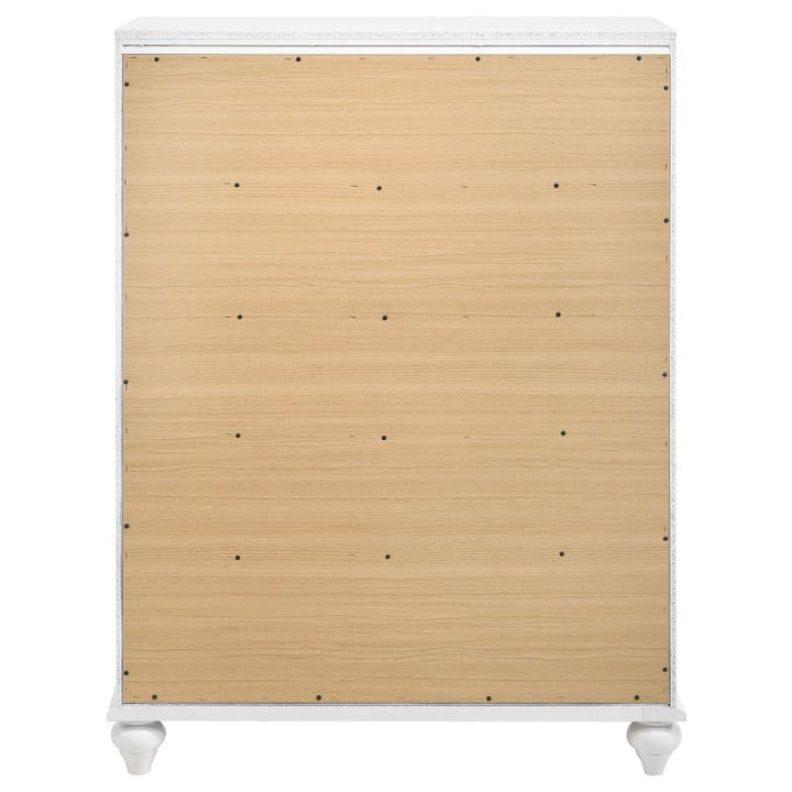 Barzini - 5 - Drawer Bedroom Chest - White Accent Chest modern furniture Contempo Furniture