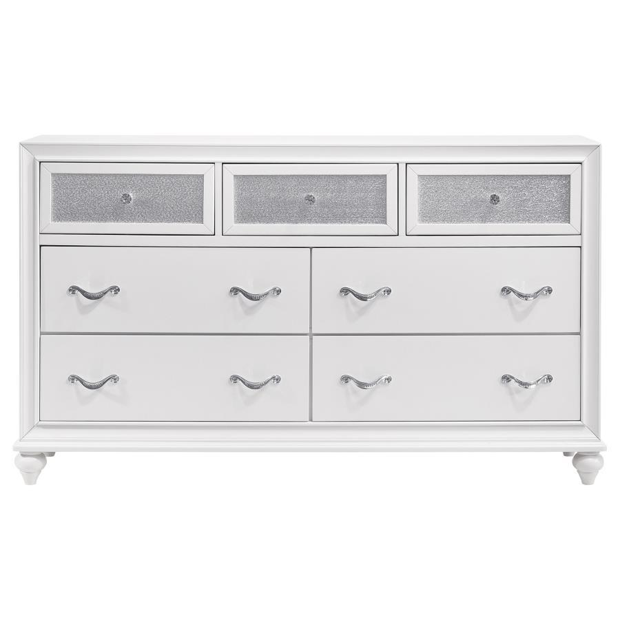 Barzini - 7 - Drawer Dresser - White Dressers modern furniture Contempo Furniture