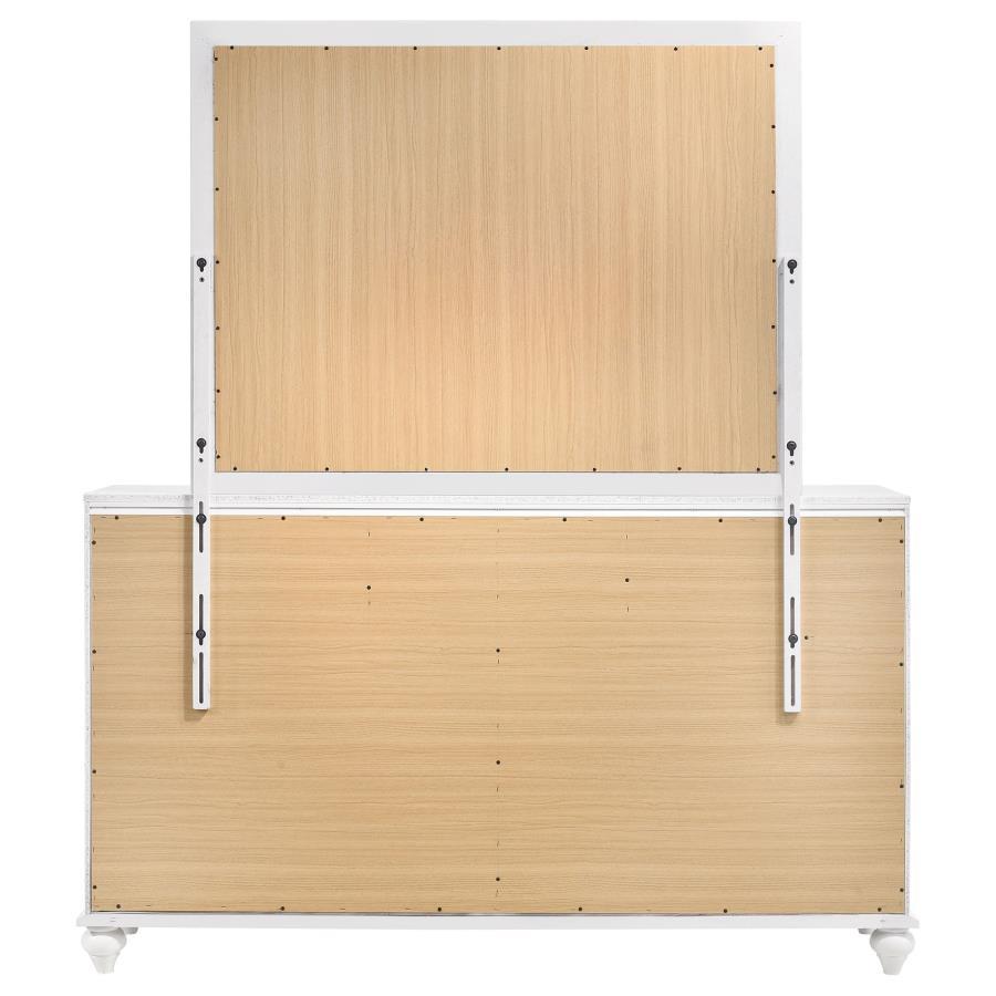 Barzini - 7 - Drawer Dresser With Mirror - White Dresser & Mirror modern furniture Contempo Furniture