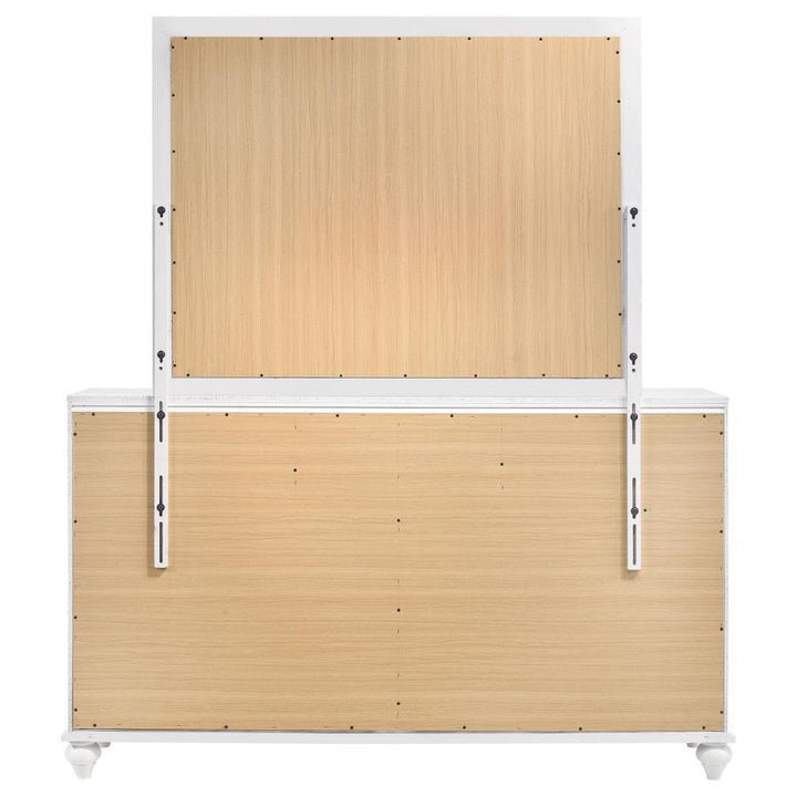 Barzini - 7 - Drawer Dresser With Mirror - White Dresser &amp; Mirror modern furniture Contempo Furniture