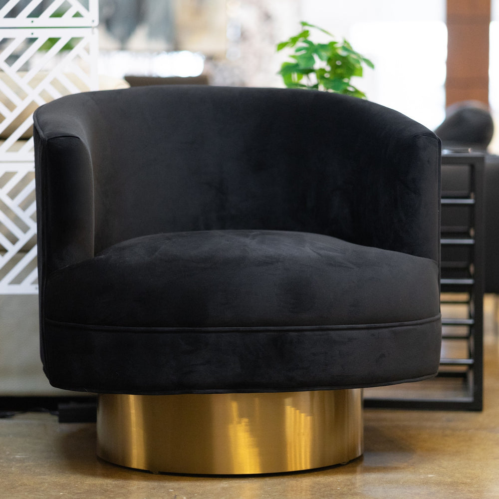 Basalt - Modern Black Fabric Accent Chair - View 3