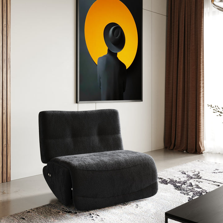 Basil - Modern Dark Grey Fabric Large Electric Recliner Chair