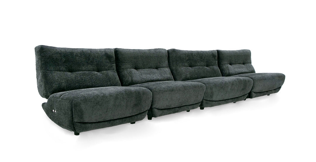 Basil  Modern Dark Grey Fabric Large Electric Recliner Chair