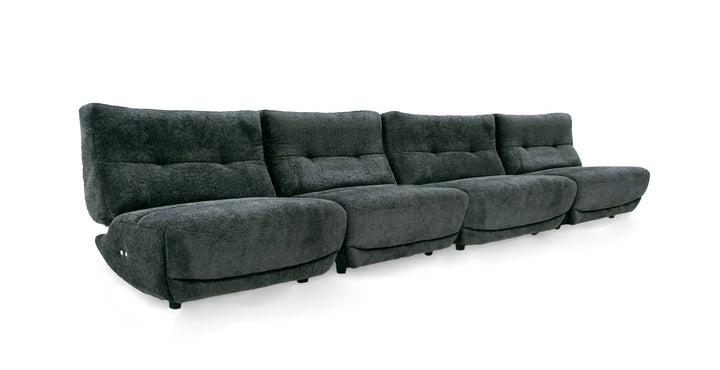 Basil  Modern Dark Grey Fabric Large Electric Recliner Chair