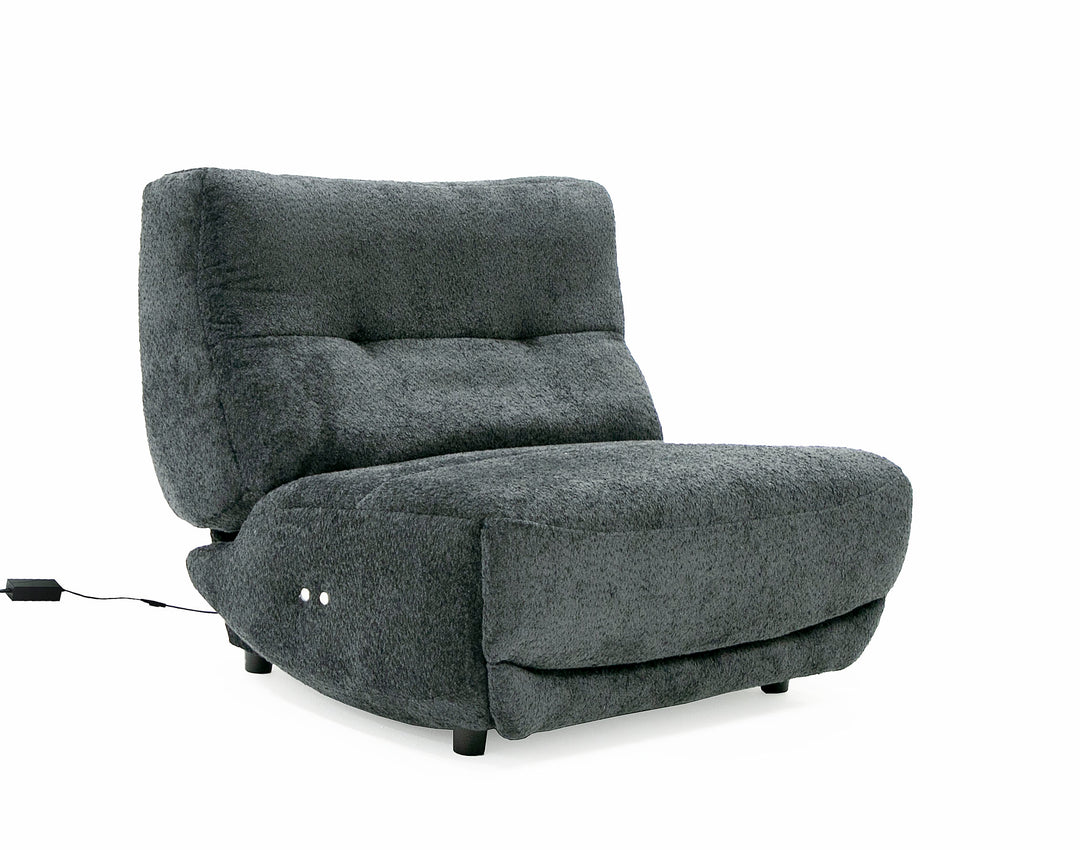 Basil  Modern Dark Grey Fabric Large Electric Recliner Chair