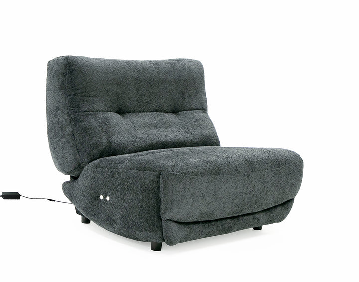 Basil  Modern Dark Grey Fabric Large Electric Recliner Chair