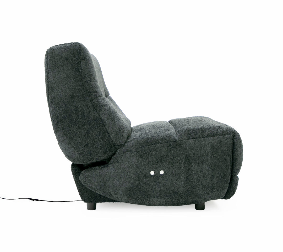 Basil  Modern Dark Grey Fabric Large Electric Recliner Chair