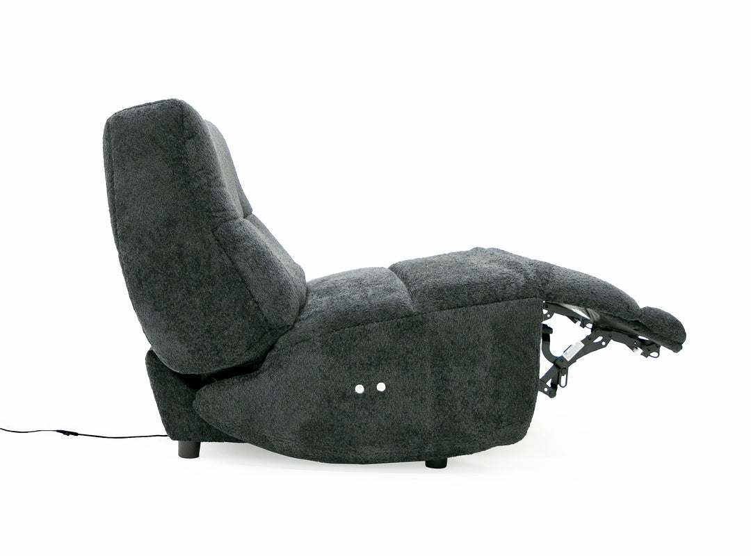 Basil  Modern Dark Grey Fabric Large Electric Recliner Chair