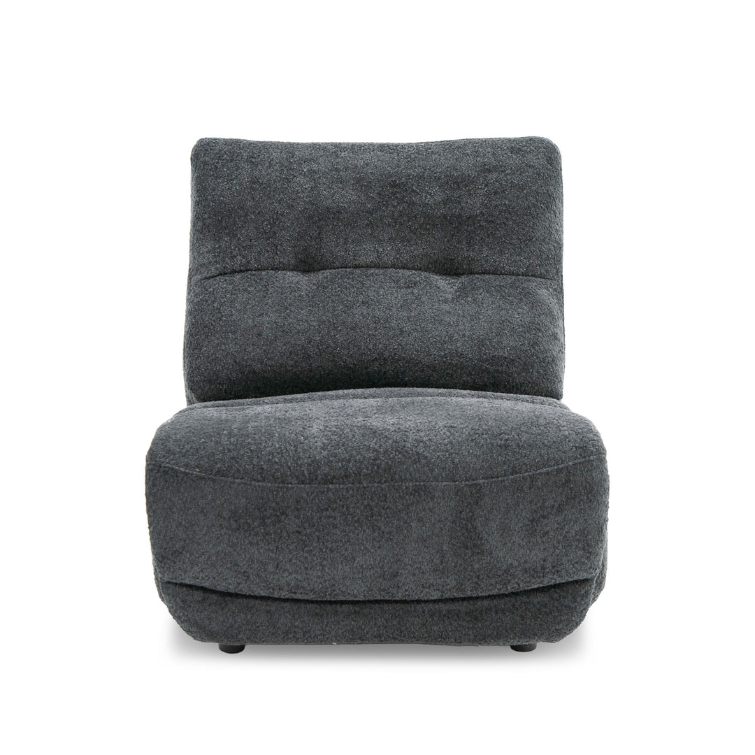 Basil - Modern Dark Grey Fabric Small Electric Recliner Chair