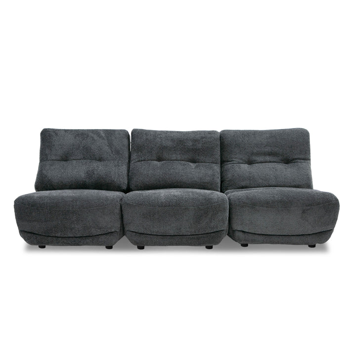 Basil - Modern Dark Grey Fabric Small Electric Recliner Chair