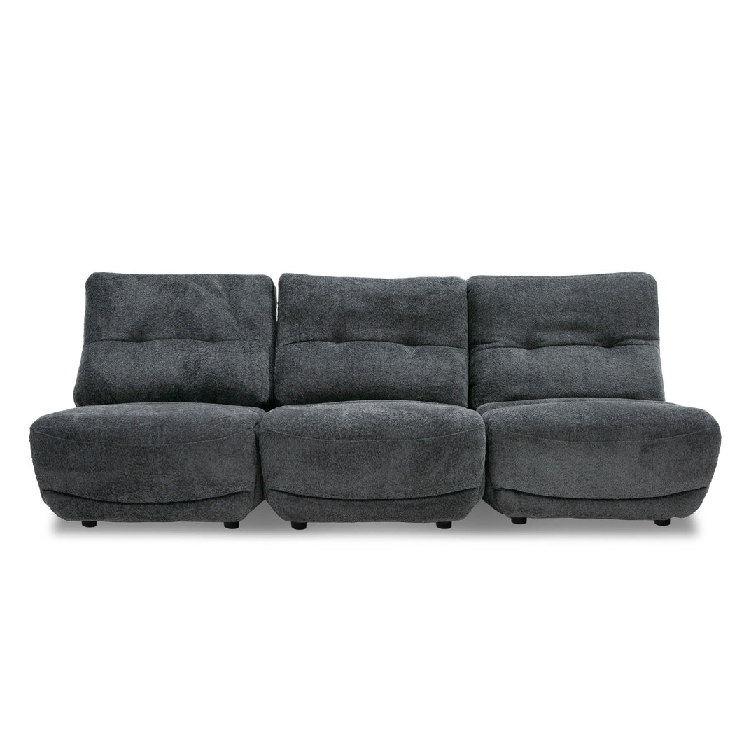 Basil  Modern Dark Grey Fabric Small Electric Recliner Chair