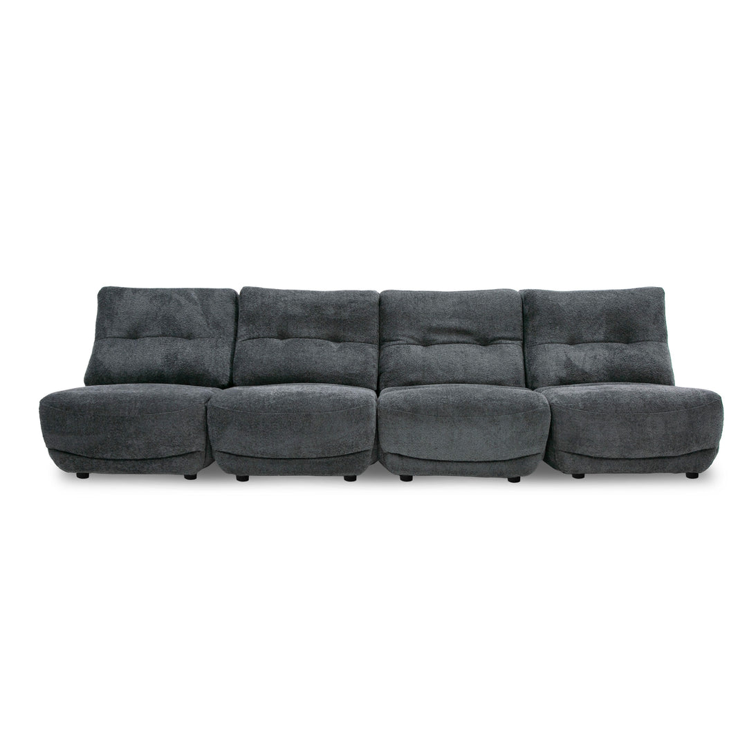 Basil  Modern Dark Grey Fabric Small Electric Recliner Chair