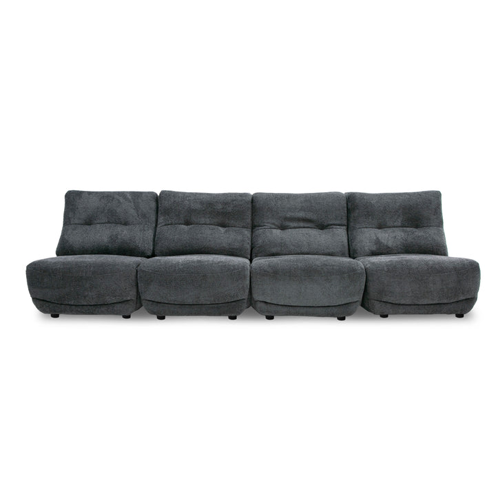 Basil  Modern Dark Grey Fabric Small Electric Recliner Chair