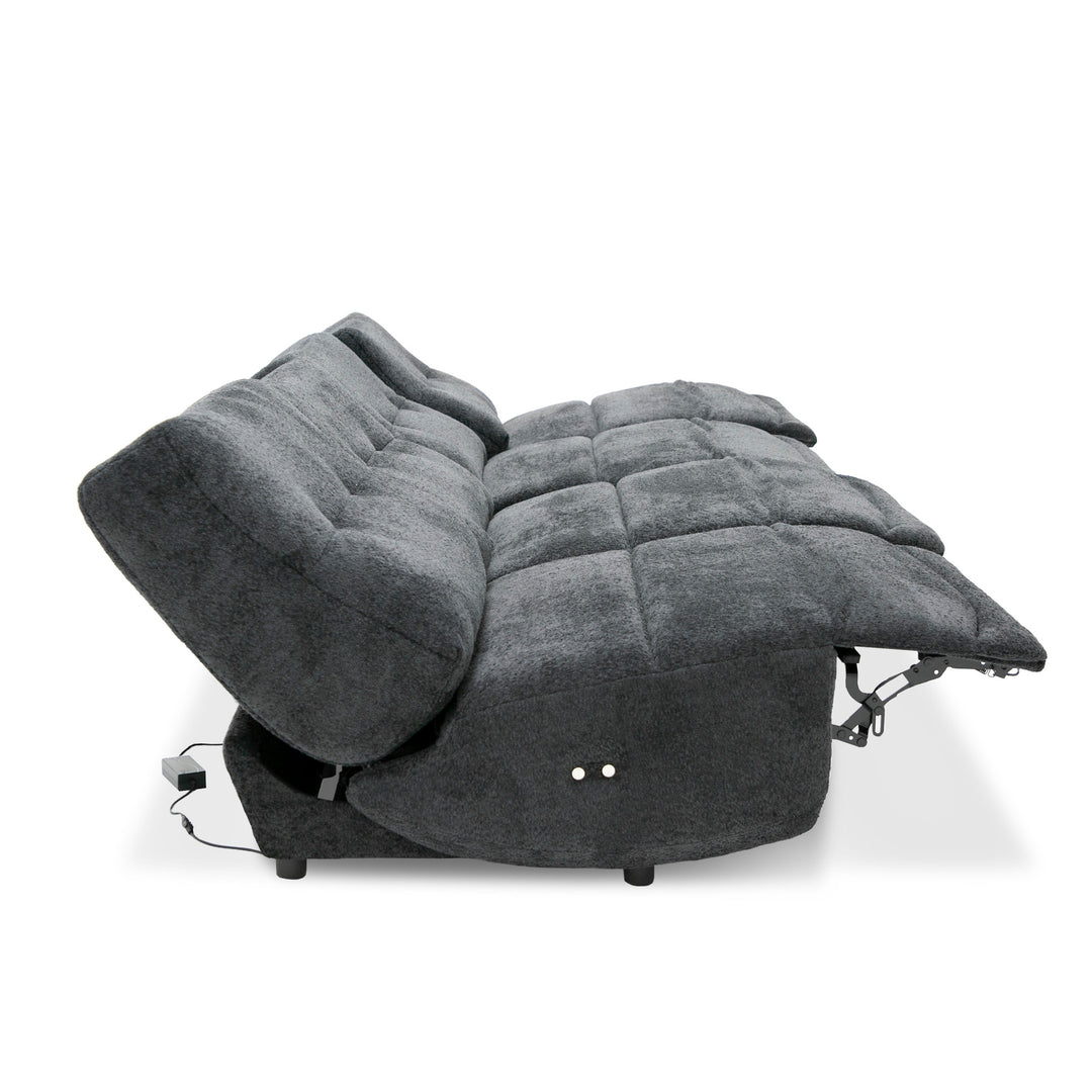 Basil - Modern Dark Grey Fabric Small Electric Recliner Chair