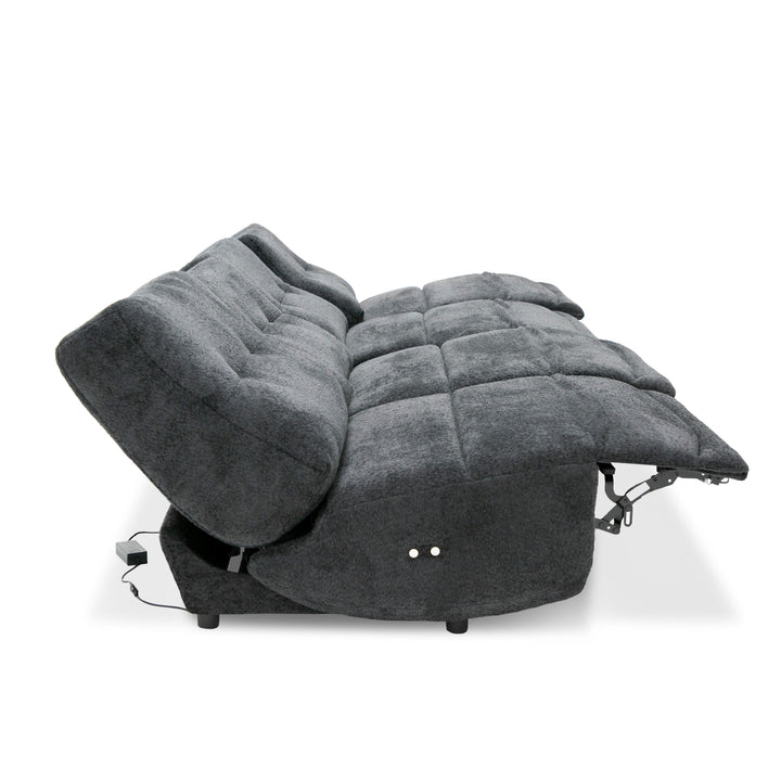 Basil  Modern Dark Grey Fabric Small Electric Recliner Chair
