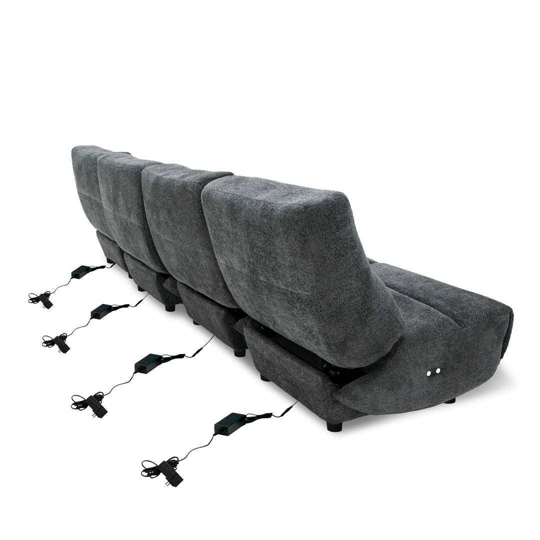 Basil  Modern Dark Grey Fabric Small Electric Recliner Chair